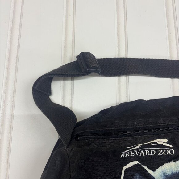 Vintage 90s Wolf Duffel Bag Lightening Brevard Zoo Adjustable Grunge Goth cyber - Picture 3 of 11
